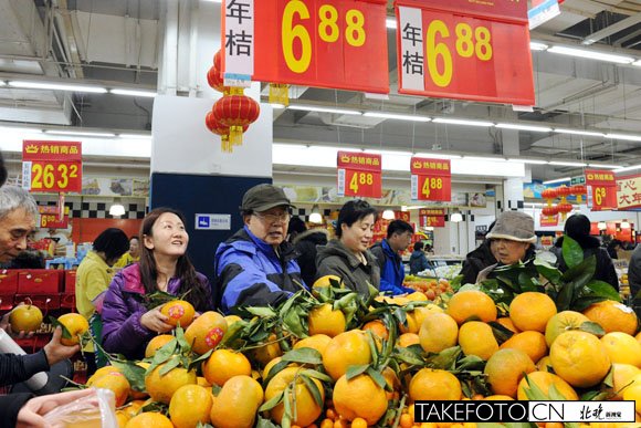 沃尔玛北京超市推特色年货 南丰年桔1斤1个