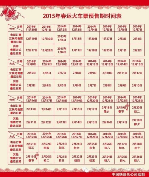 2015火车票退票手续费新规定 提前15天免手续费