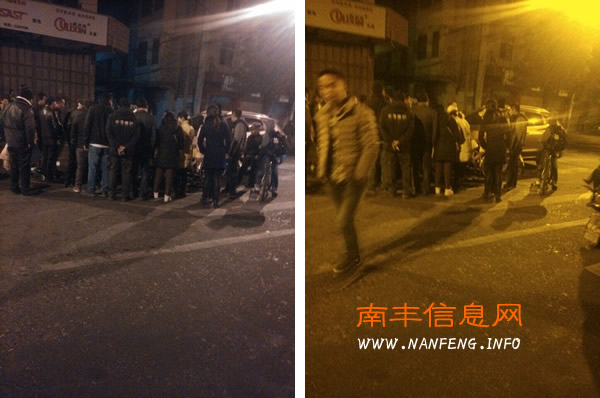 南丰县三岔路口一辆摩托车与一辆小汽车迎面相撞
